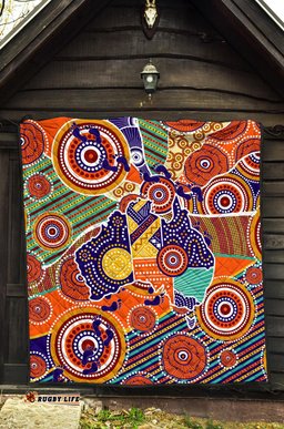 aboriginal premium quilt australian map dot painting