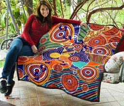 aboriginal premium quilt australian map dot painting