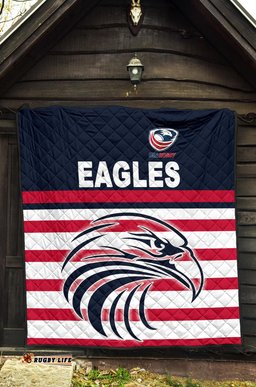 usa rugby premium quilt eagles simple style navy