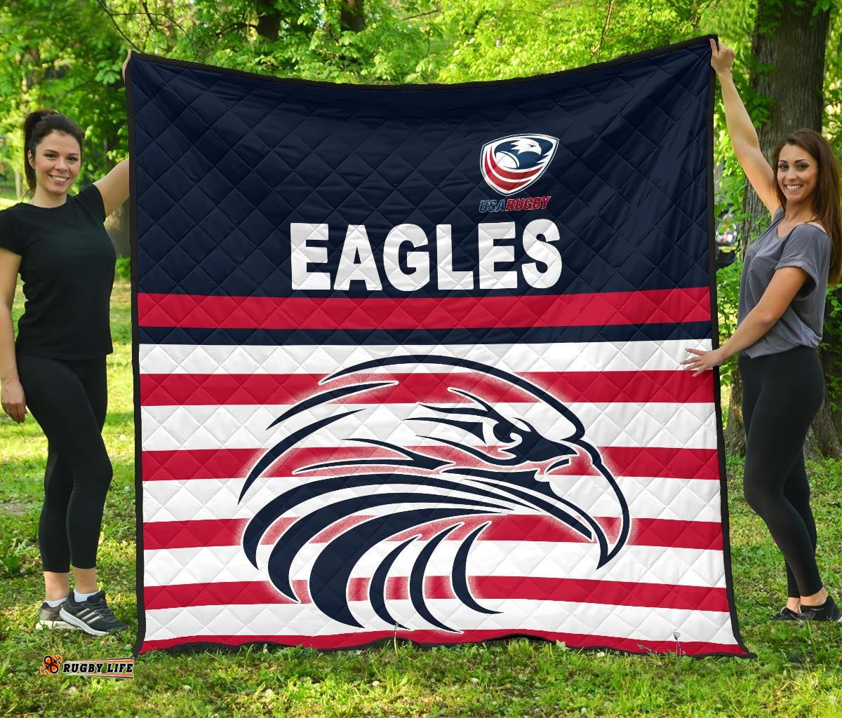 usa rugby premium quilt eagles simple style navy