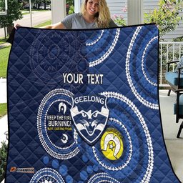 custom afl geelong naidoc week quilt keep the fire burning indigenous art