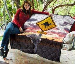 premium quilts koala coverlets kangaroo sign sunset landscape art