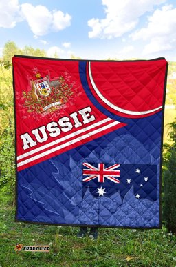 premium quilt aus flag and coat of arms quilt waratah flowers