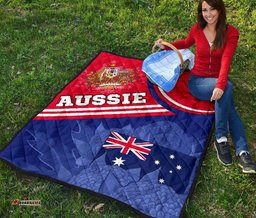 premium quilt aus flag and coat of arms quilt waratah flowers