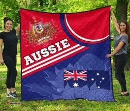 premium quilt aus flag and coat of arms quilt waratah flowers