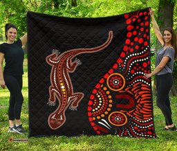 aboriginal premium quilt aboriginal lizard with dot painting pattern