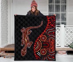 aboriginal premium quilt aboriginal lizard with dot painting pattern