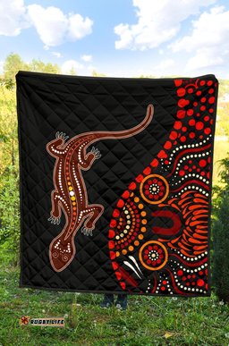 aboriginal premium quilt aboriginal lizard with dot painting pattern