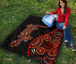 aboriginal premium quilt aboriginal lizard with dot painting pattern