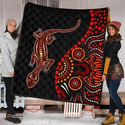 aboriginal premium quilt aboriginal lizard with dot painting pattern