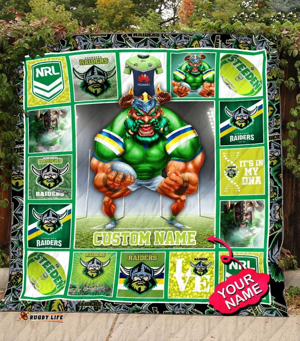 canberra raiders quilt blanket nrl quilt blanket mascot personalized