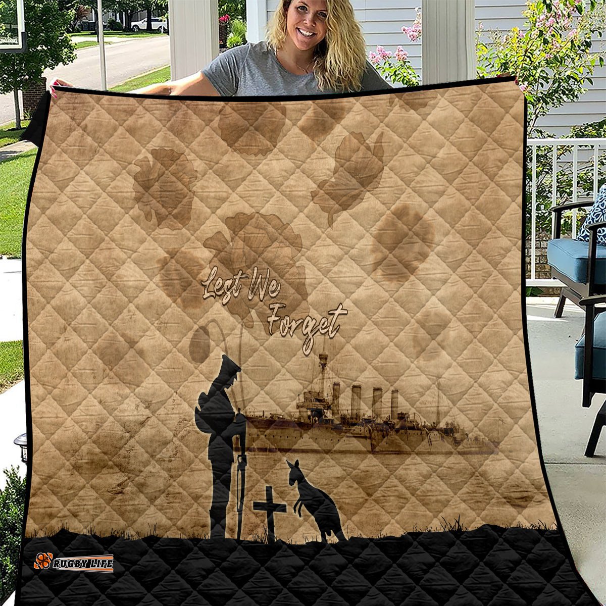 australia anzac day quilt hmas sydney i chatham class light cruiser