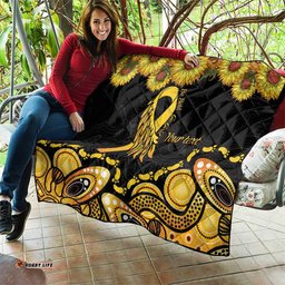 be bold go gold aboriginal ribbon childhood personalised quilt