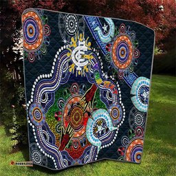 custom naidoc week 2024 carlton blues quilt australia aboriginal dot painting