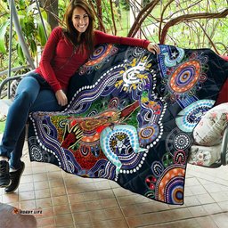 custom naidoc week 2024 carlton blues quilt australia aboriginal dot painting