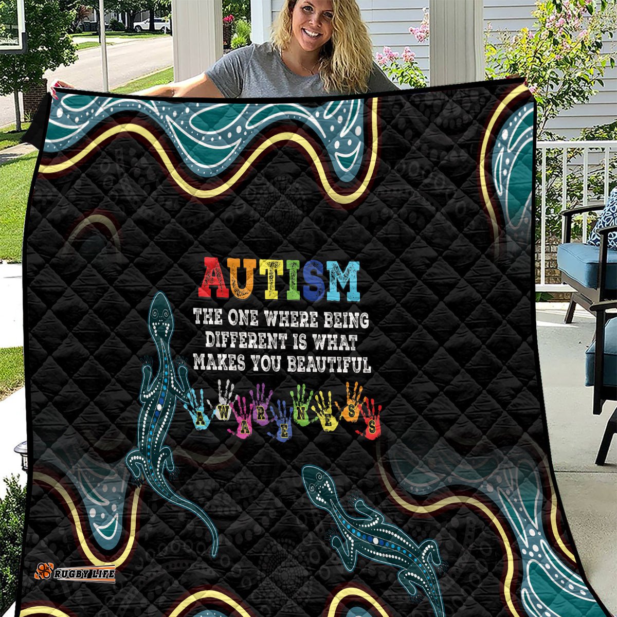 australia autism awareness 4 april aboriginal lizard quilt