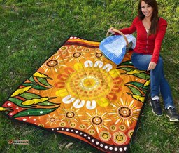 aboriginal premium quilt indigenous circle leaf patterns
