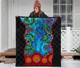 aboriginal premium quilt aussie indigenous patterns blue