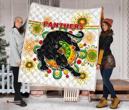 penrith premium quilt indigenous panthers white