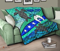 personalised premium quilt torres strait flag and turtle