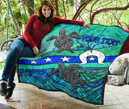 personalised premium quilt torres strait flag and turtle