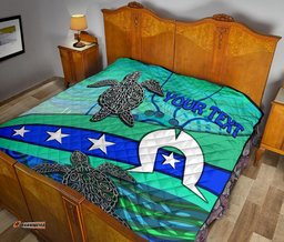 personalised premium quilt torres strait flag and turtle