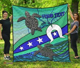personalised premium quilt torres strait flag and turtle