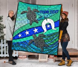 personalised premium quilt torres strait flag and turtle