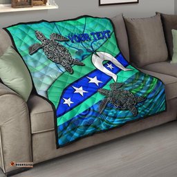 personalised premium quilt torres strait flag and turtle