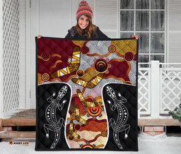 premium quilt aboriginal dot painting lizard quilt