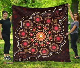 aboriginal premium quilt australian colorful flower dot painting art