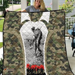 new zealand and australia anzac day quilt koala and kiwi bird soldier gallipoli camouflage style