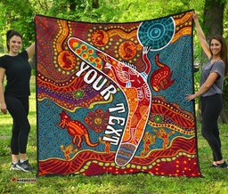 aboriginal personalised premium quilt indigenous boomerang