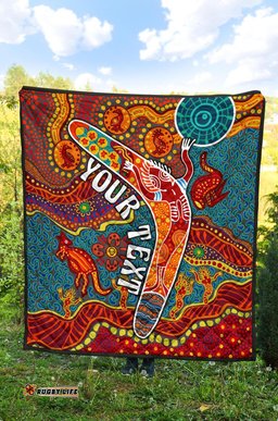 aboriginal personalised premium quilt indigenous boomerang