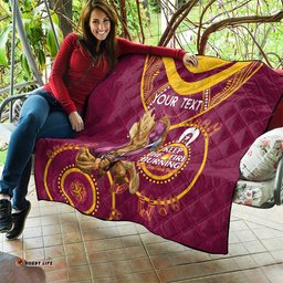 custom nrl broncos naidoc week quilt keep the fire burning indigenous art