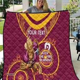 custom nrl broncos naidoc week quilt keep the fire burning indigenous art