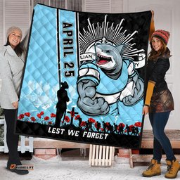 Amazing Aussie Cronulla Sutherland Sharks Anzac Day Lest We Forget Strong Fighting Spirit Quilt