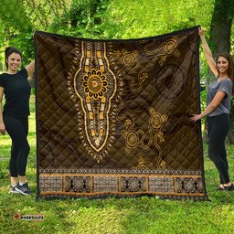 gold african dashiki with australia aboriginal art quilt