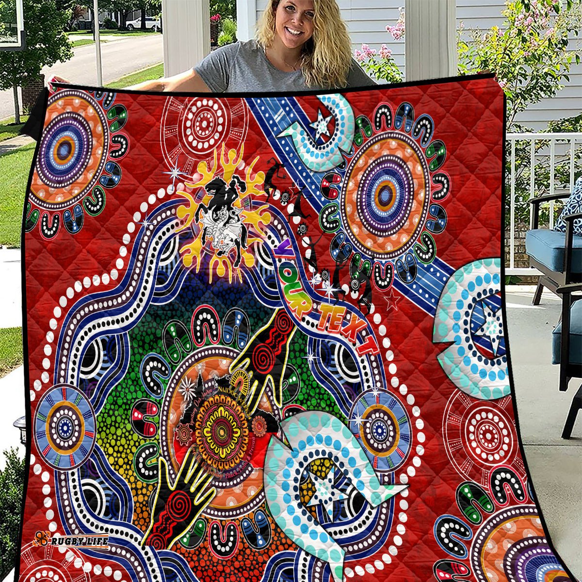 personalised dragons naidoc week 2024 quilt australia aboriginal dot painting
