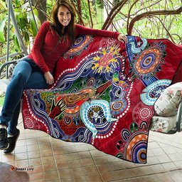 custom naidoc week 2024 melbourne demons quilt australia aboriginal dot painting