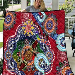 custom naidoc week 2024 melbourne demons quilt australia aboriginal dot painting