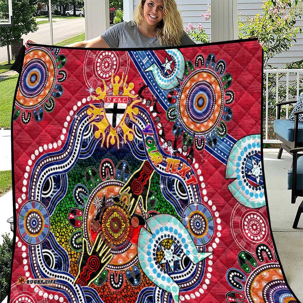 custom naidoc week 2024 st kilda saints quilt australia aboriginal dot painting