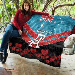 custom port adelaide power football quilt anzac lest we forget