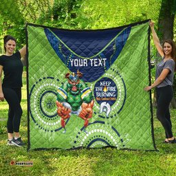 custom nrl raiders naidoc week quilt keep the fire burning indigenous art