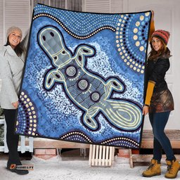 Amazing Aussie Australia Aboriginal Platypus Aboriginal Dot Painting Quilt