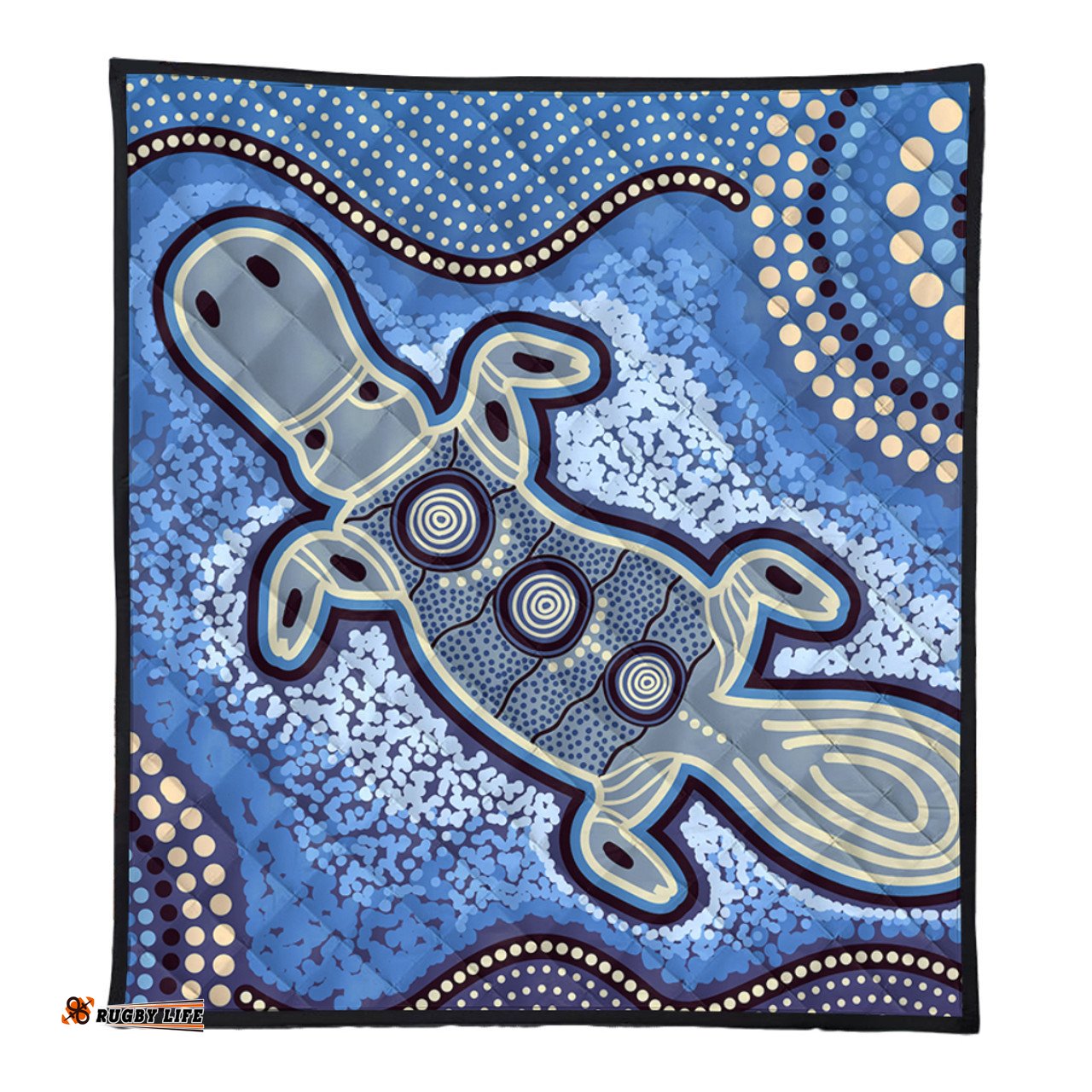 Amazing Aussie Australia Aboriginal Platypus Aboriginal Dot Painting Quilt
