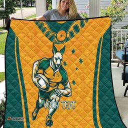 custom australia rugby quilt wallabies mascots sporty version