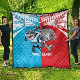 custom dolphins and shark quilt together sporty style