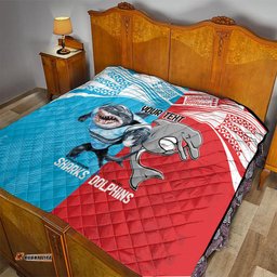 custom dolphins and shark quilt together sporty style