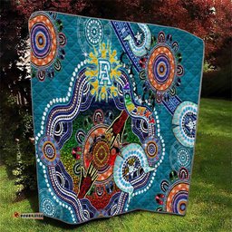 custom naidoc week 2024 port adelaide power quilt australia aboriginal dot painting